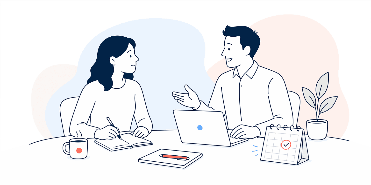 Professional intro call conversation illustration