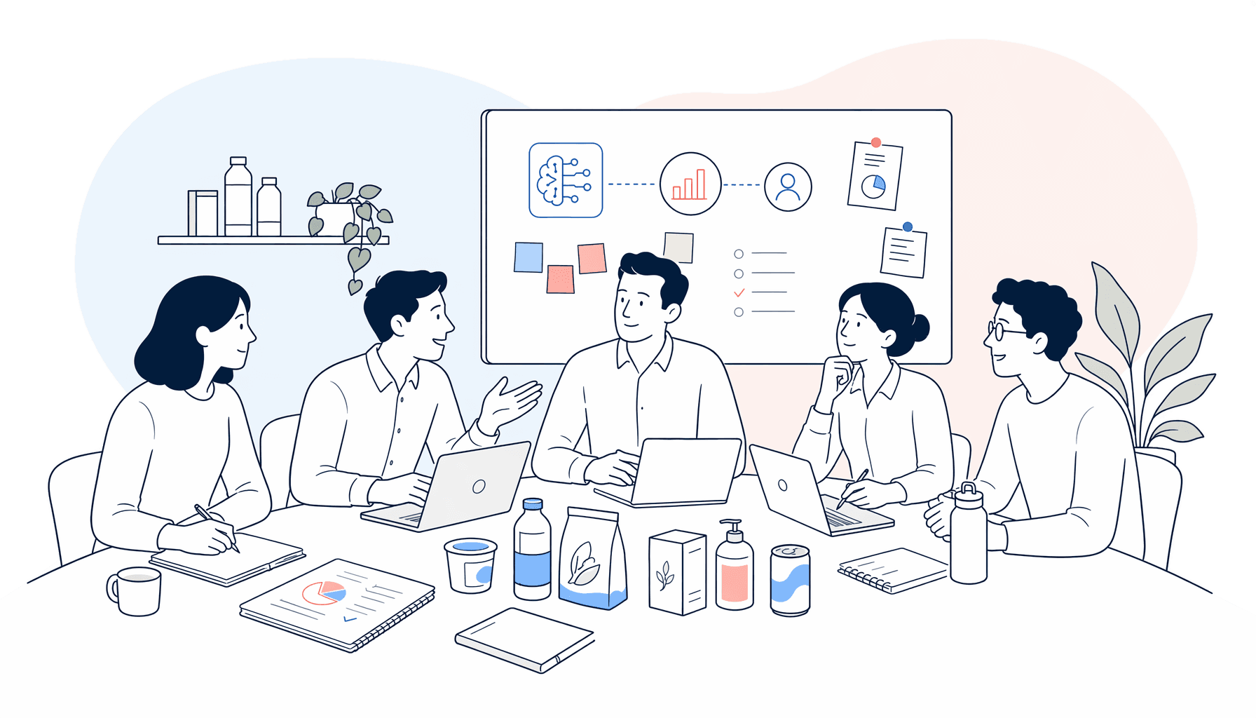 BazBiff and FMCG client team meeting illustration