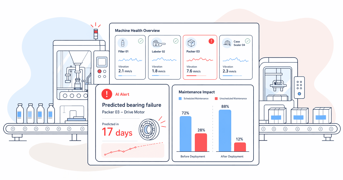 Predictive maintenance dashboard for FMCG production equipment