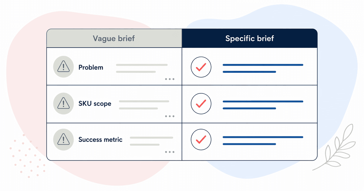 Comparison of vague versus specific AI demand forecasting project briefs