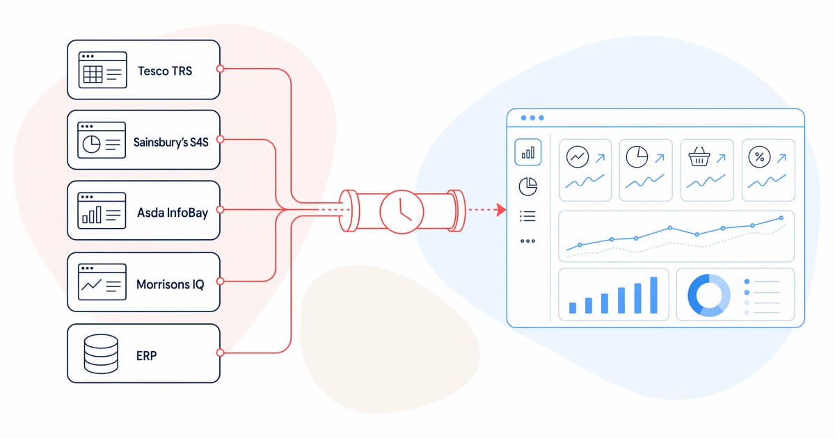 FMCG reporting automation dashboard pipeline illustration