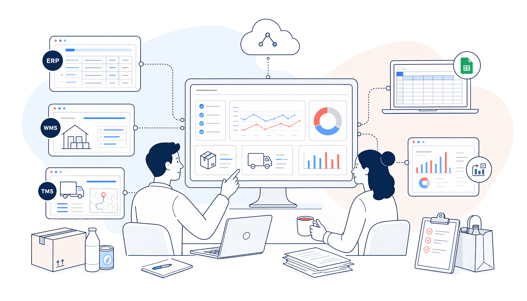 System Integration for FMCG workflows illustration