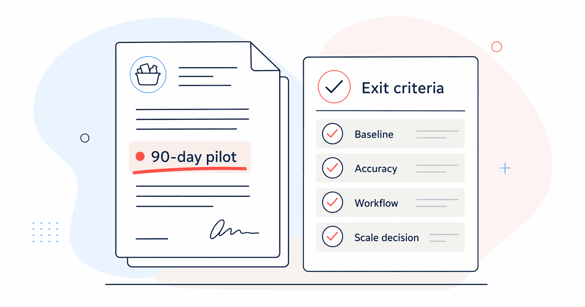 AI demand forecasting pilot contract with highlighted exit criteria checklist
