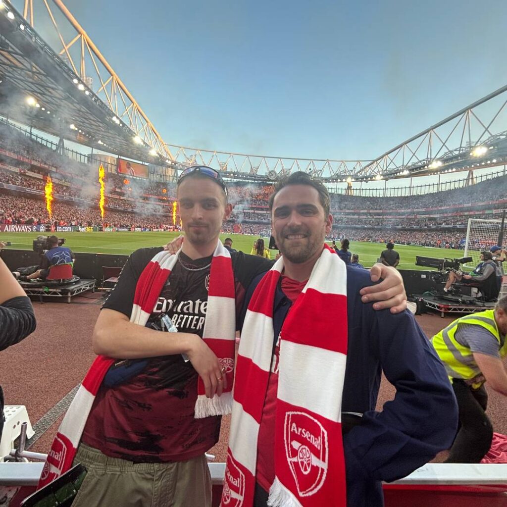 Harry watching Arsenal