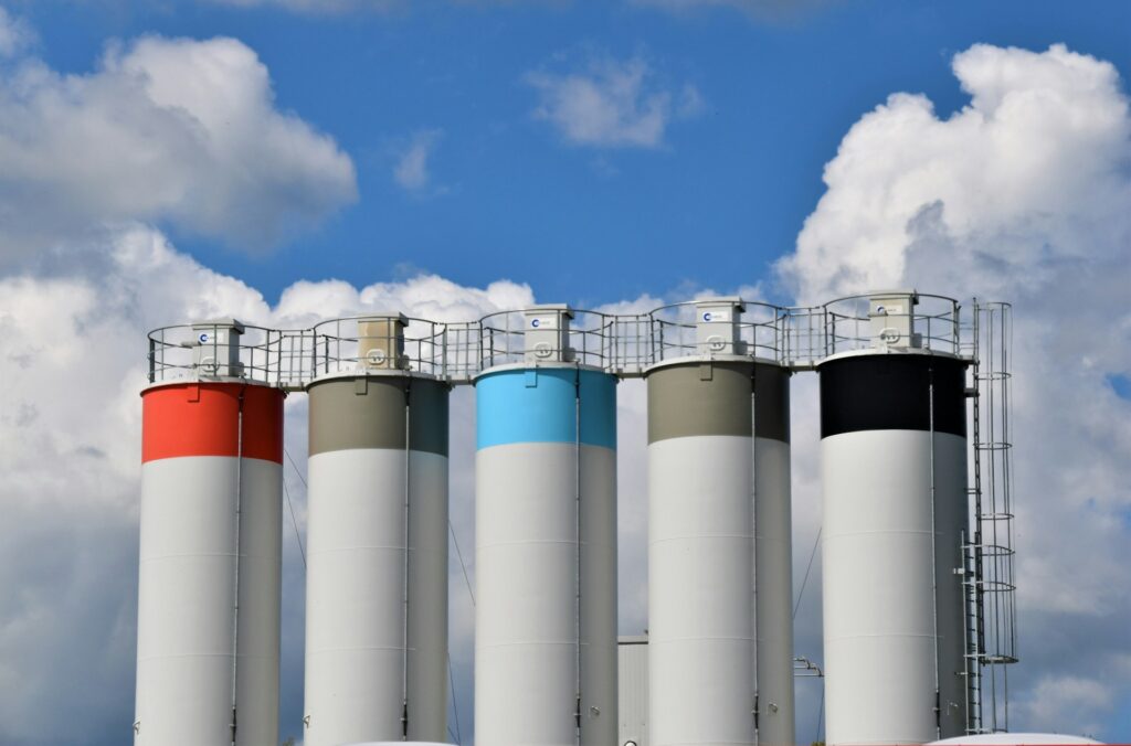 Silos on a farm